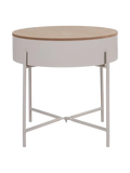 Sisco Beistelltisch mit Stauraum Stahl, beige, natur top Beistelltisch Living Nordic