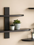 Aliano Wandregal Eiche, schwarz Regal Living Nordic