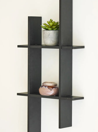 Mostar Wandregal Kiefer, schwarz Regal Living Nordic