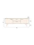 Juju Sideboard niedrig Walnuss, Maßzeichnung