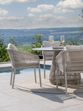 Tisch | Tisch Rhoda Ø 134 cm Aluminium greige Kordel greige Tischplatte Silverstar 2.0 Quartz - von Stern Möbel online kaufen bei LIVINGforme.