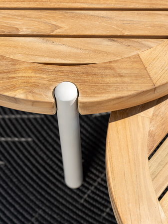 Beistelltisch | Beistelltisch Taro ø 55x28 cm Aluminium greige Teak - von Stern Möbel online kaufen bei LIVINGforme.