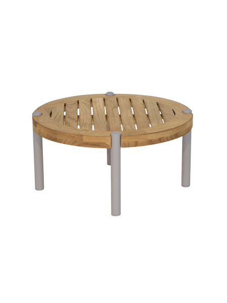 Beistelltisch | Beistelltisch Taro ø 55x28 cm Aluminium greige Teak - von Stern Möbel online kaufen bei LIVINGforme.