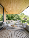 Beistelltisch | Beistelltisch Taro ø 65x35 cm Aluminium greige Teak - von Stern Möbel online kaufen bei LIVINGforme.