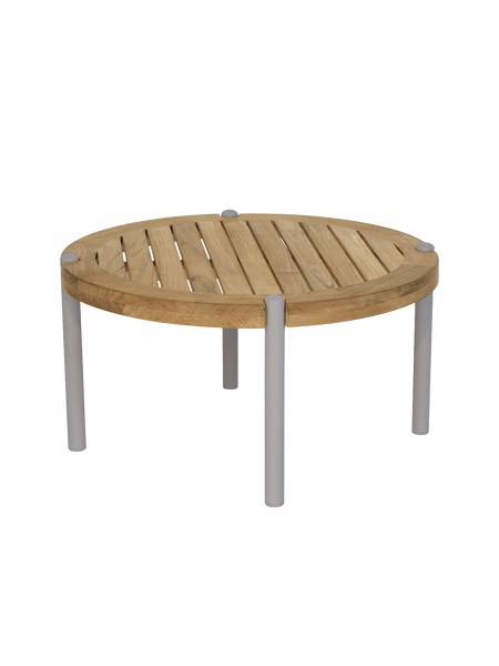 Beistelltisch | Beistelltisch Taro ø 65x35 cm Aluminium greige Teak - von Stern Möbel online kaufen bei LIVINGforme.