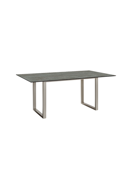 Tischplatte | Kufentisch 160x90 cm Aluminium greige mit Tischplatte Silverstar 2.0 Dekor Flint - von Stern Möbel online kaufen bei LIVINGforme.