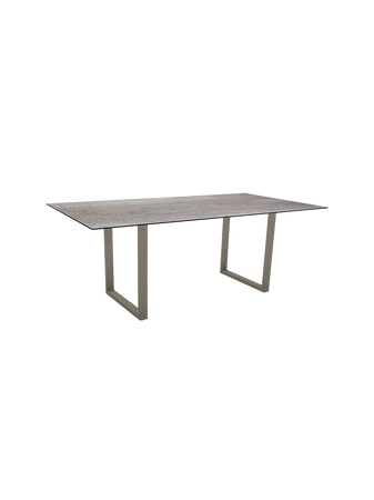 Tischplatte | Kufentisch 200x100 cm Aluminium greige mit Tischplatte Silverstar 2.0 Dekor Zement - von Stern Möbel online kaufen bei LIVINGforme.