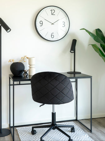 Biel Wanduhr schwarz/weiß, lautloses Uhrwerk Wanduhr Living Nordic