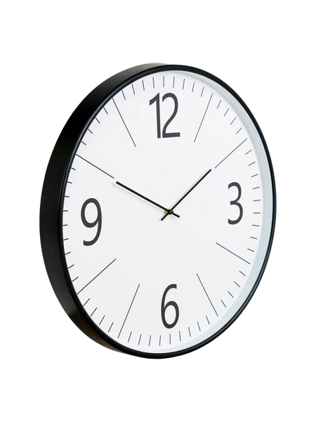 Biel Wanduhr schwarz/weiß, lautloses Uhrwerk Wanduhr Living Nordic