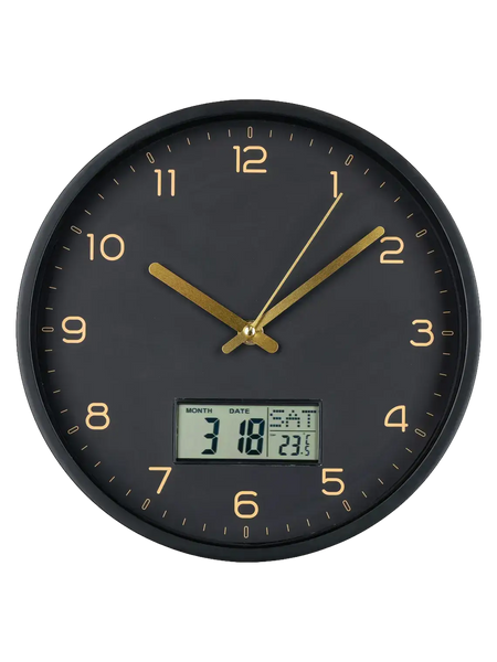 Amiens Wanduhr schwarz, lautloses Uhrwerk Wanduhr Living Nordic