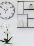 Greenwich Wanduhr grau, lautloses Uhrwerk Wanduhr Living Nordic