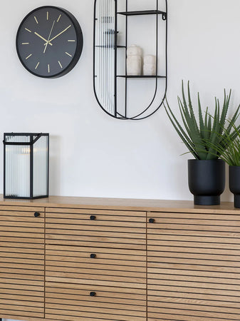Kensington Wanduhr schwarz, lautloses Uhrwerk Wanduhr Living Nordic