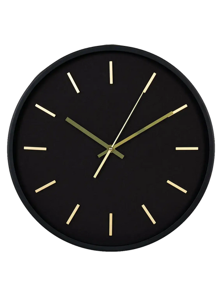 Kensington Wanduhr schwarz, lautloses Uhrwerk Wanduhr Living Nordic