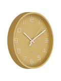 Rosolini Wanduhr ocker, lautloses Uhrwerk Wanduhr Living Nordic