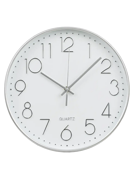 Lalibela Wanduhr silber, lautloses Uhrwerk Wanduhr Living Nordic