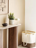Noto Wäschesack Bambus/Textil, off-weiß/braun Wäschekorb Living Nordic