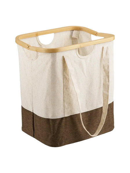 Noto Wäschesack Bambus/Textil, off-weiß/braun Wäschekorb Living Nordic