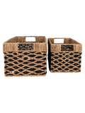 Salar Korb-Set Seegras, schwarz/natur Korb Living Nordic