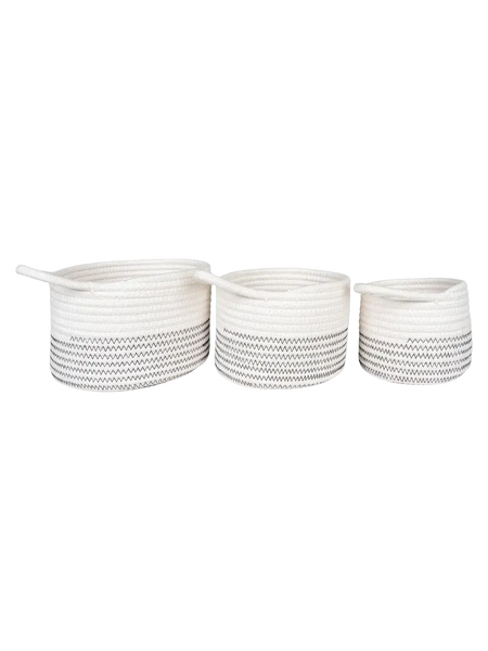 Algar Korb-Set Baumwolle, weiß/grau Korb Living Nordic