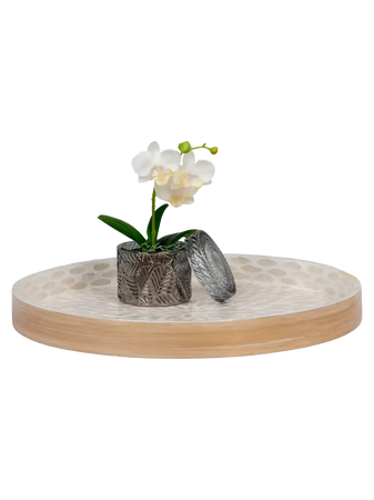 Tablett Bambus/Capiz, beige Tablett Living Nordic