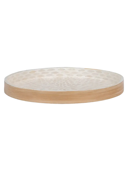 Tablett Bambus/Capiz, beige Tablett Living Nordic
