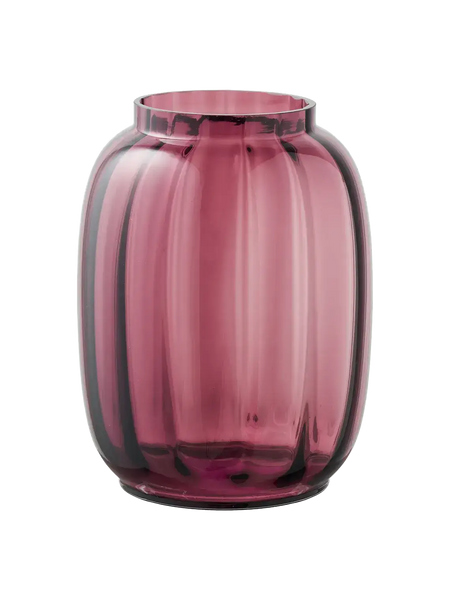 Vase mundgeblasenes Glas, rauchrot Vase Living Nordic