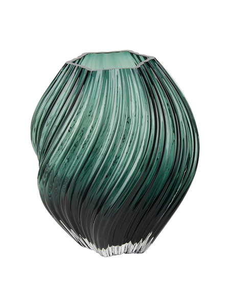 Vase mundgeblasenes Glas, dunkelgrün Vase Living Nordic Ø19x23 cm