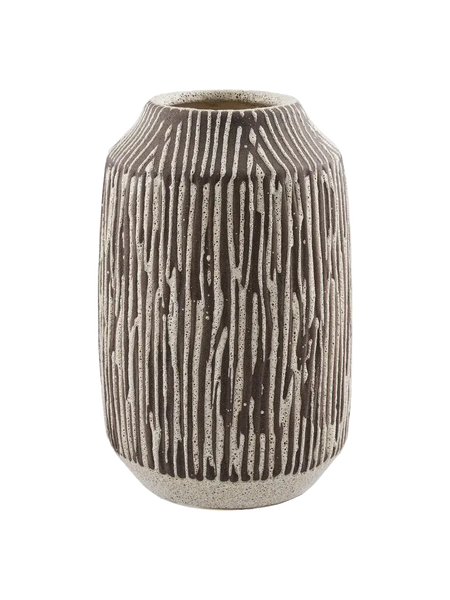 Vase Keramik, braun/weiß Vase Living Nordic