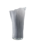 Vase mundgeblasenes Glas, grau/weiß Vase Living Nordic