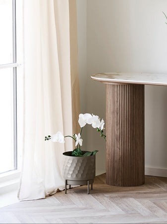 Blumentopf Stahl, braun Dekotopf Living Nordic