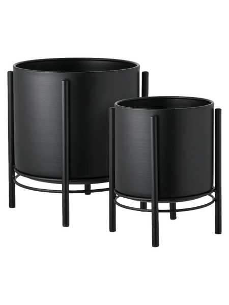 Blumentopf-Set Stahl, schwarz Dekotopf Living Nordic