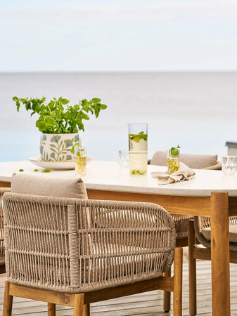Blumentopf Keramik, weiß meliert Dekotopf Living Nordic