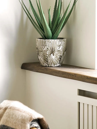 Blumentopf Keramik, grün/weiß Dekotopf Living Nordic