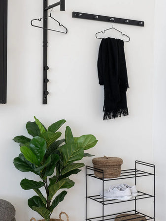 Padova Garderobe Holz/Stahl, schwarz Garderobe Living Nordic