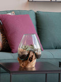 San Marino Deko-Tropfen Teak/Glas, natur – H 15–20 cm Dekoration Living Nordic