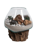 San Marino Deko-Tropfen Teak/Glas, natur – H 15–20 cm Dekoration Living Nordic