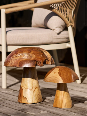 Kodi Deko-Pilze Teak, natur Dekoration Living Nordic