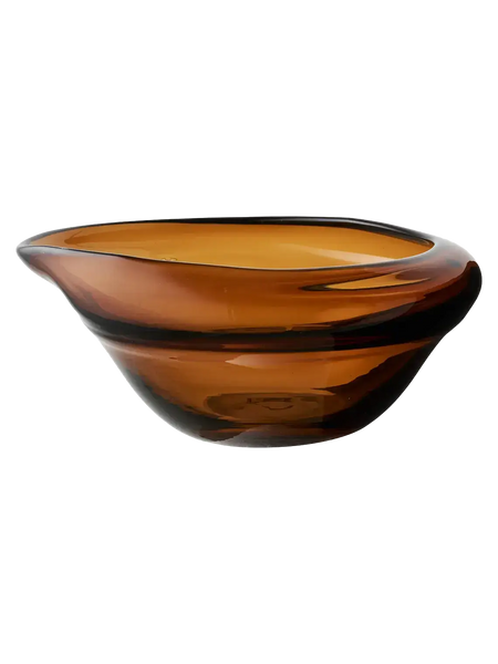 Schale mundgeblasenes Glas, rauchbraun Schale Living Nordic