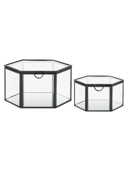 Box Metall/Glas, schwarz Aufbewahrung Living Nordic