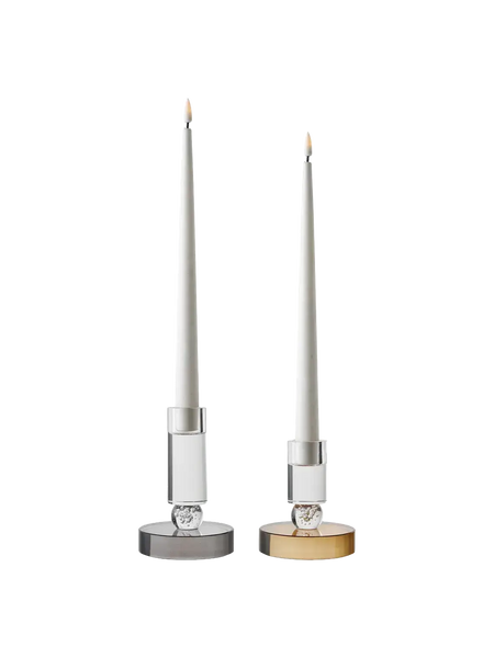 Kerzenhalter Glas, grau/weiß Kerzenhalter Living Nordic