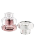 Kerzenhalter Glas, klar/rauchgrau/kastanienrot Kerzenhalter Living Nordic