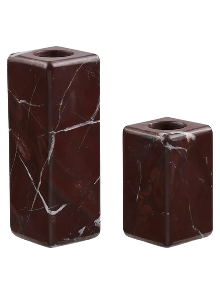 Kerzenhalter-Set Marmor, kastanienrot Kerzenhalter Living Nordic
