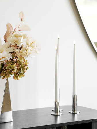 Kerzenhalter-Set Edelstahl, silber Kerzenhalter Living Nordic
