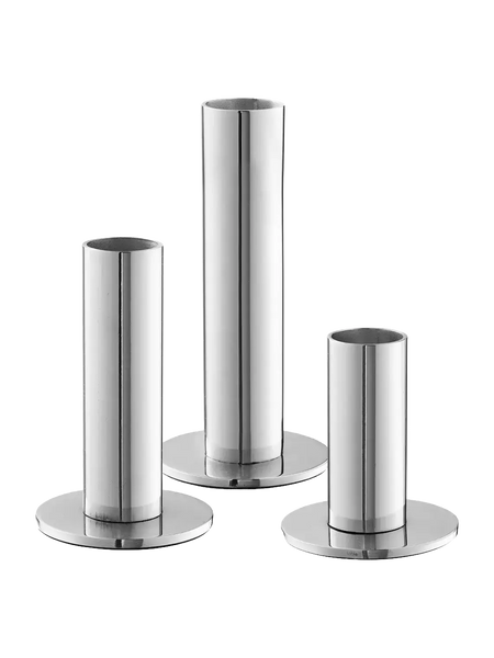 Kerzenhalter-Set Edelstahl, silber Kerzenhalter Living Nordic