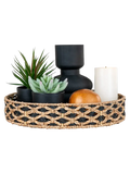 Nerja Tablett Seegras, schwarz/natur Tablett Living Nordic