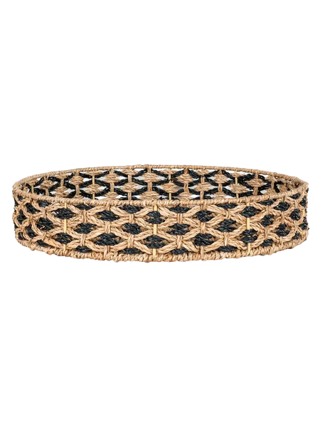 Nerja Tablett Seegras, schwarz/natur Tablett Living Nordic