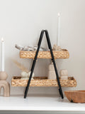 Alfaro Tablett Wasserhyazinthe/Metall, natur/schwarz Tablett Living Nordic