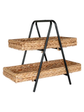 Alfaro Tablett Wasserhyazinthe/Metall, natur/schwarz Tablett Living Nordic