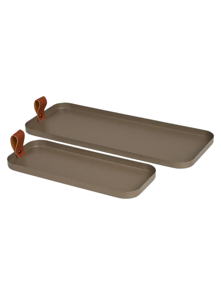 Tablett Stahl, braun Tablett Living Nordic