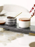 Diu Tablett Marmor, schwarz/Messing Tablett Living Nordic